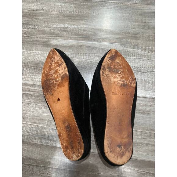 Atelier Womens velvet Mules embroidered pattern Tree Black Size 6 S000047 - Picture 7 of 8